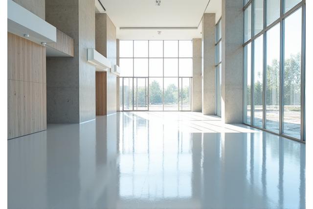Sparkling clean new building interior after construction cleanup